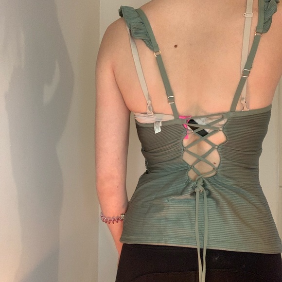 LA VIE EN ROSE AQUA - Olive Green Swim Tank - Picture 2 of 2